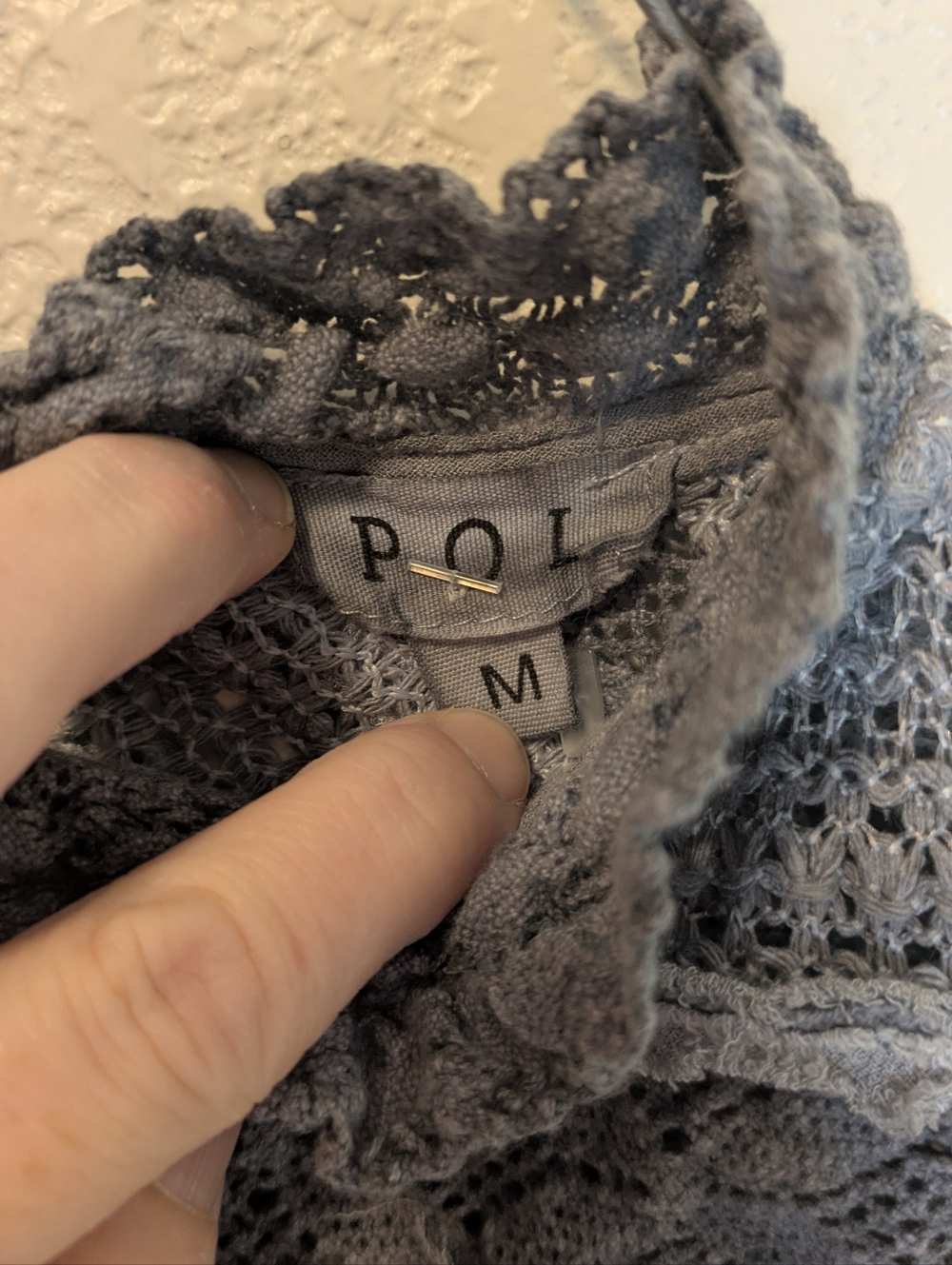 POL Bohemian Lace High Neck Tunic - Gray Mineral Wash - Picture 10 of 10